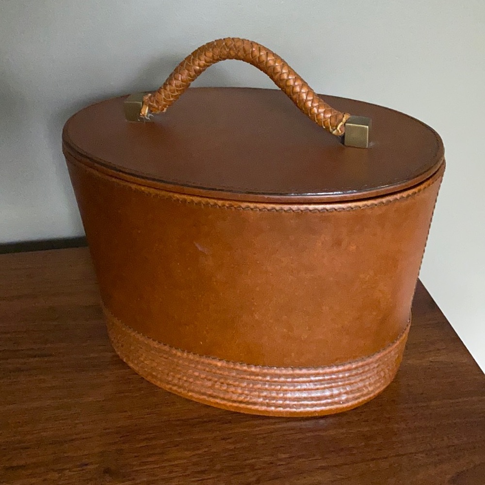 Leather wrapped ice bucket